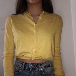 yellow polo cardigan